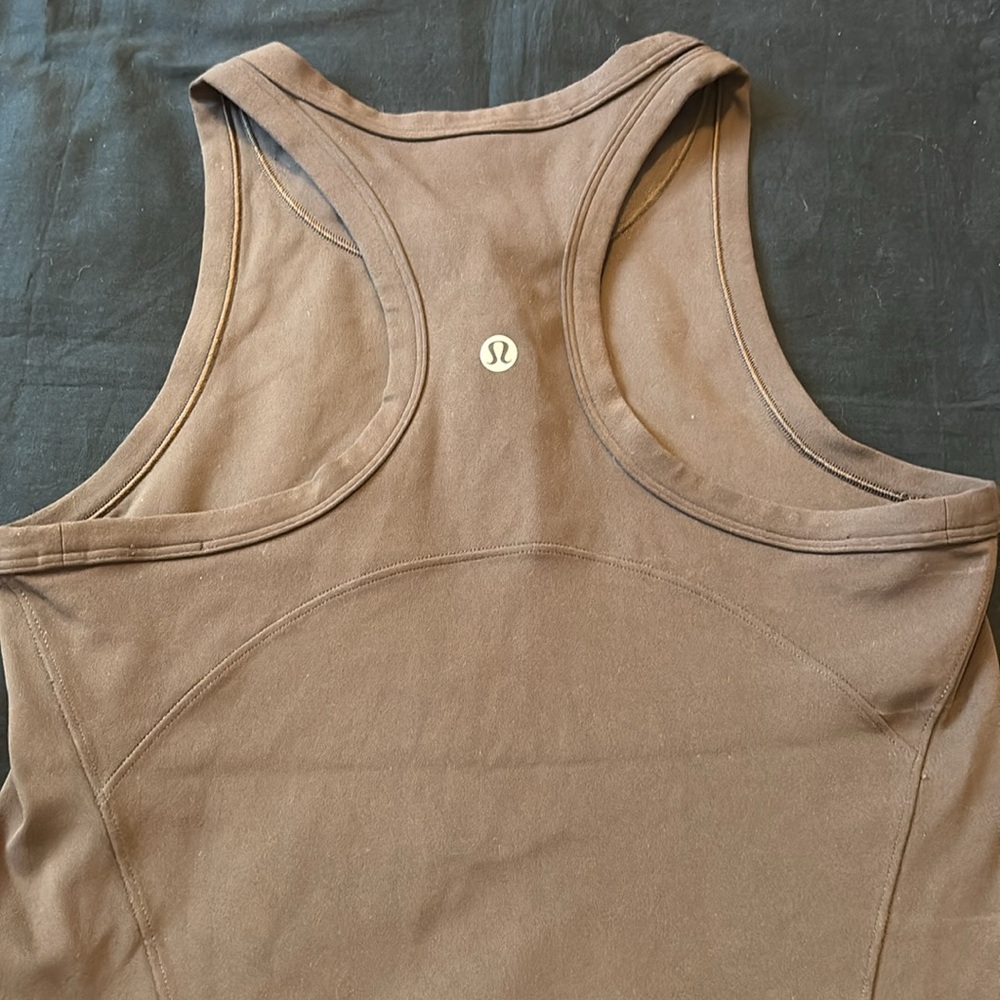 Lululemon Chocolate Brown Tank Top Shirt Yoga Women’s Size 6 Workout Running EUC - Picture 3 of 5